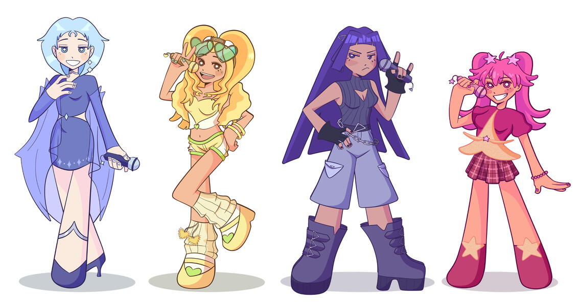 Stylized sprites for in-game animation.