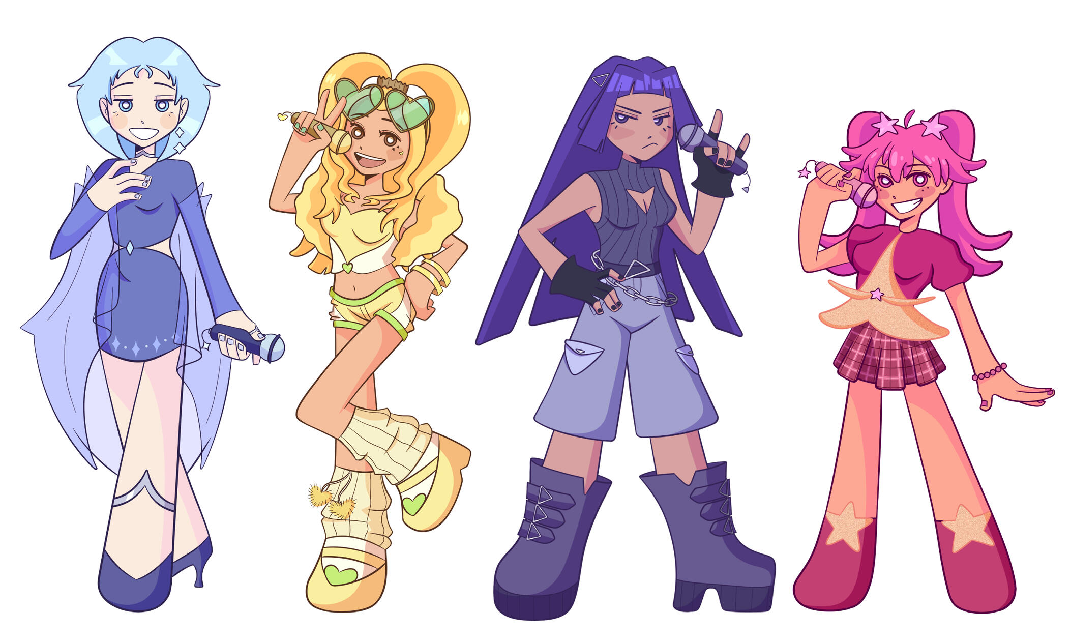 Stylized Starpop Showdown designs.