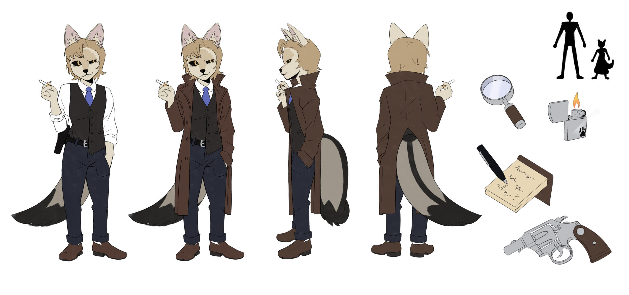 Lewis, a pale fox detective.