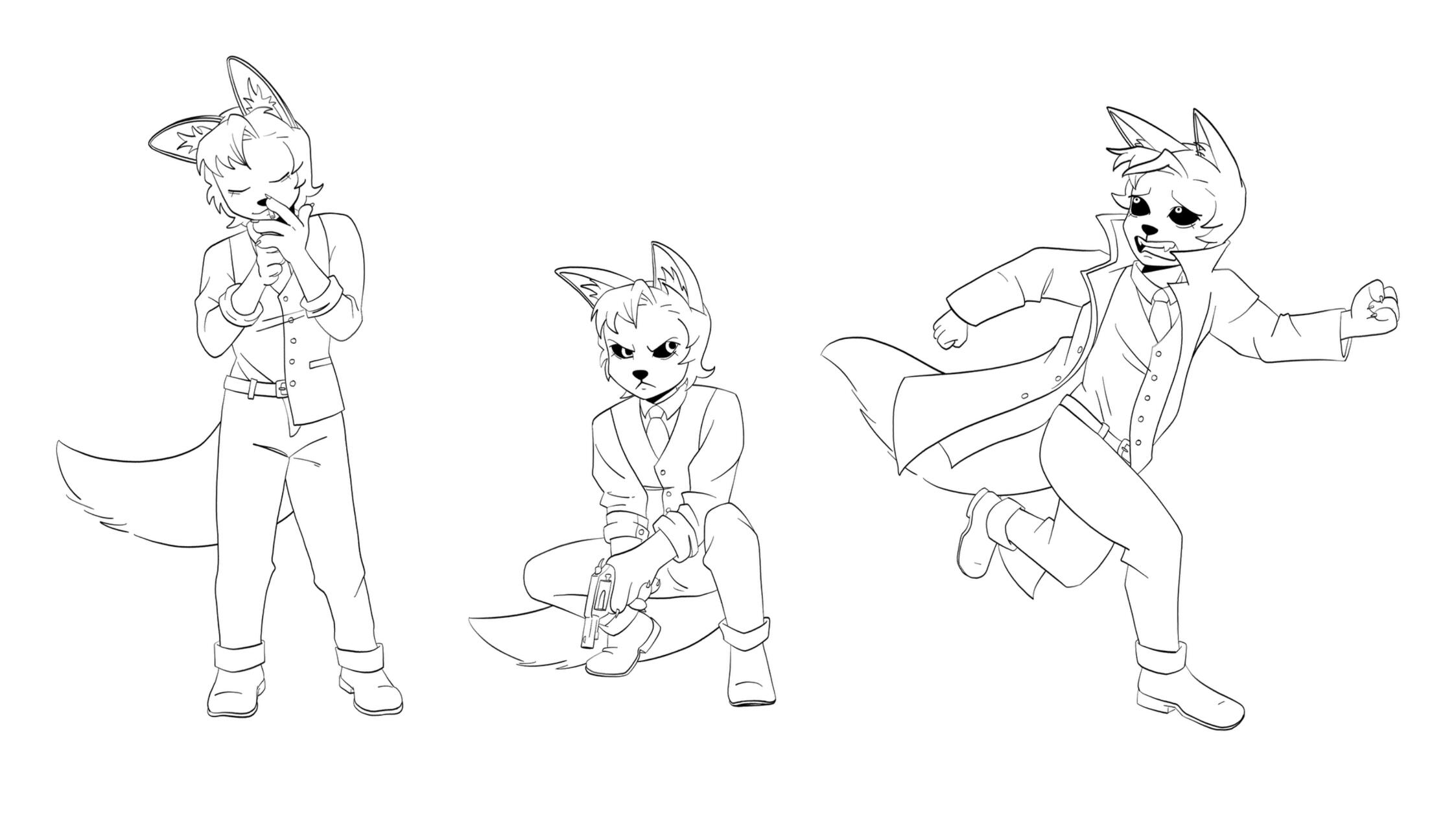 Lewis action pose studies #1.